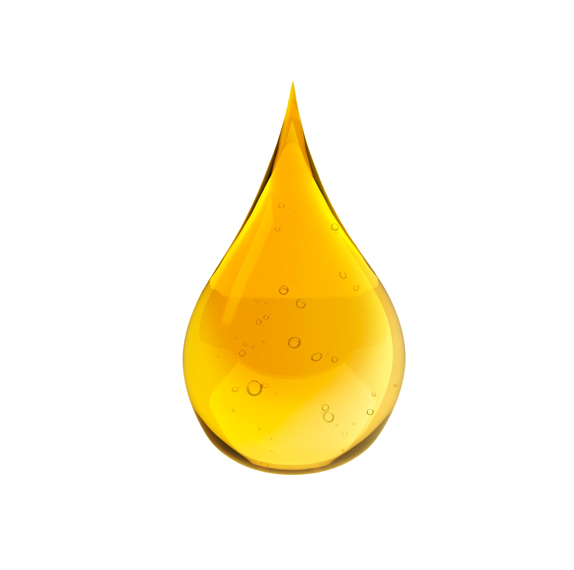 Oil drops isolated on white background